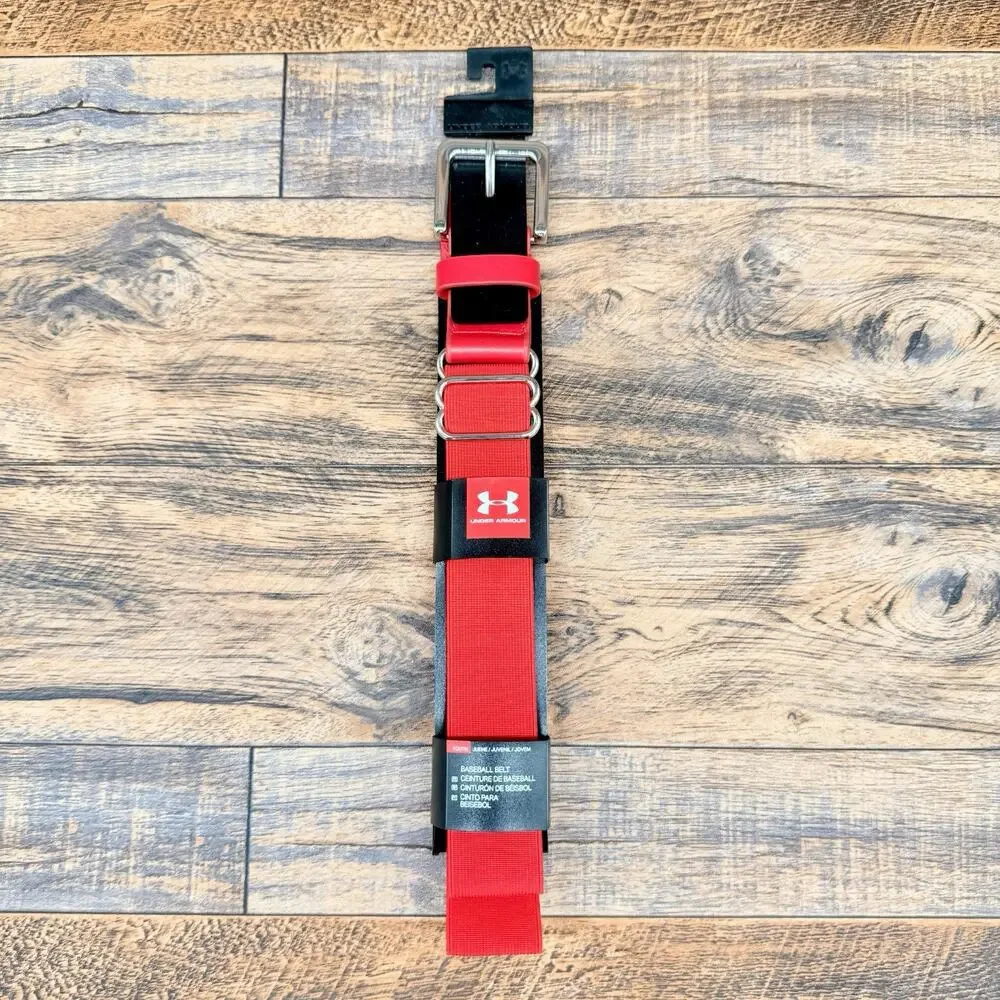 Under Armour Youth Red Adjustable Baseball Belt Fits Up to 36